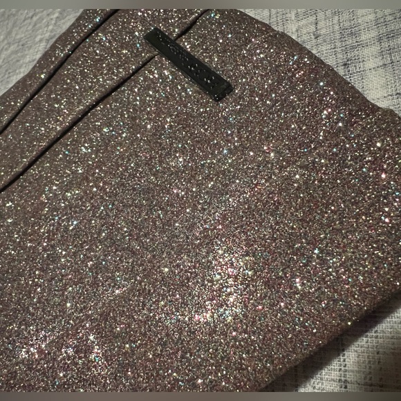 BCBGeneration Pink rose gold sparkle glitter shoulder purse with chain NWOT - Picture 11 of 11